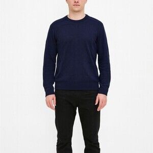Banana Republic Mens Navy Blue Crewneck Long Sleeve Large Organic Cotton